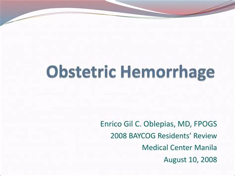 Obstetric Hemorrhage Ppt