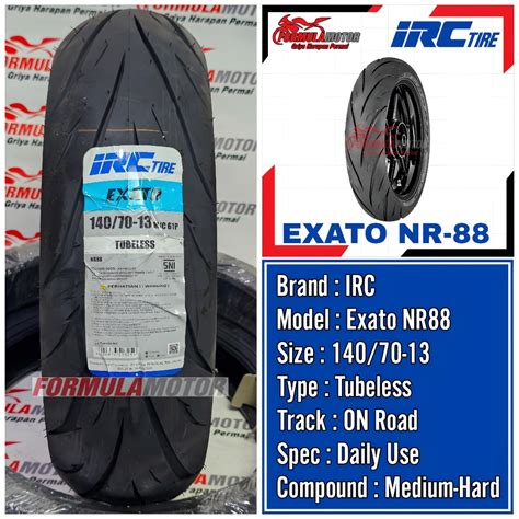 Jual Irc Ring Tubeless Nr Exato Ban Belakang Motor