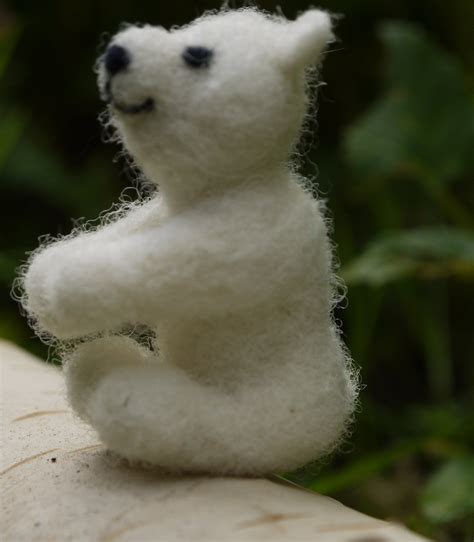 Needle Felted Polar Bear Miniature Polar Bear Christmas