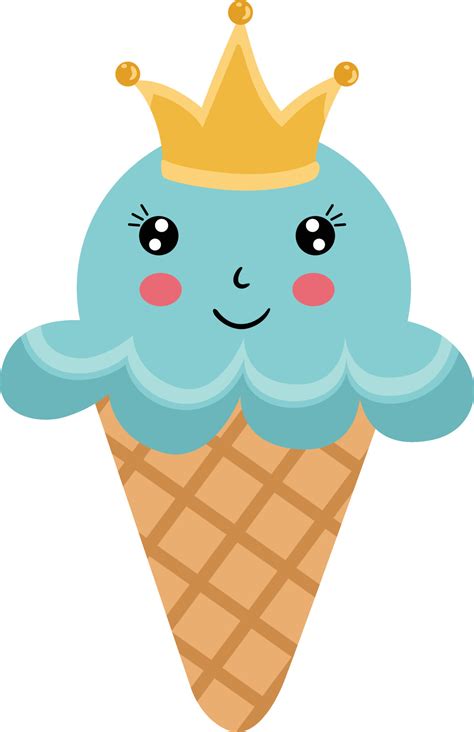 Funny ice cream cone with gold crown 24273320 Vector Art at Vecteezy