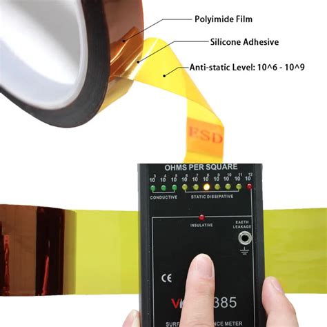 Polyimide Pi Film With Silicone Glue Low Static Anti Static Esd Kaptons