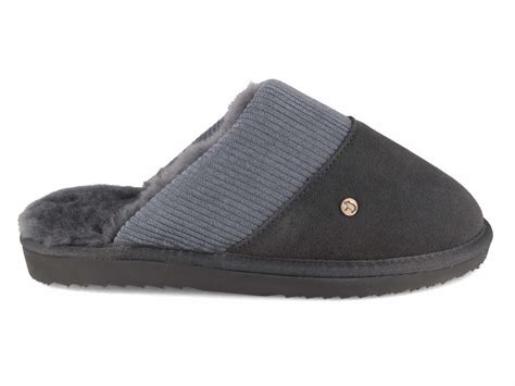 Warmbat Pantoffel F R Herren Perth Suede Dk Grey Hau