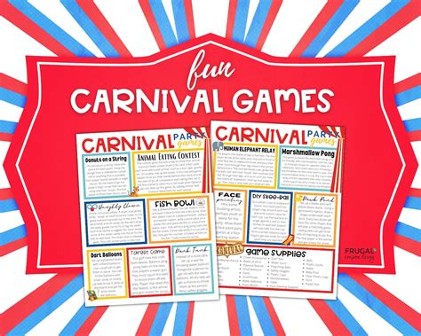 Carnival Party Games Printable Circus Birthday Party Activities for Kids DIY Carnival Birthday ...