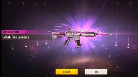 M A Pink Laminate Permanent Gun Skin Garena Free Fire Youtube