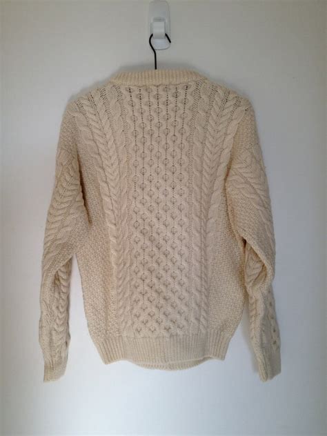 Vintage Ll Bean Classic Irish Aran Knit Wool Sweater