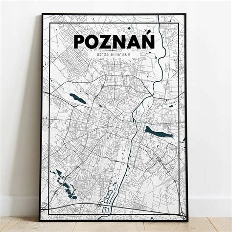 Plakat Mapa Pozna W Ramie Niska Cena Na Allegro Pl