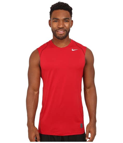 Nike Mens Dri Fit Pro Cool Fitted Sleeveless Training T Shirt Medium Gym Red New Ebay