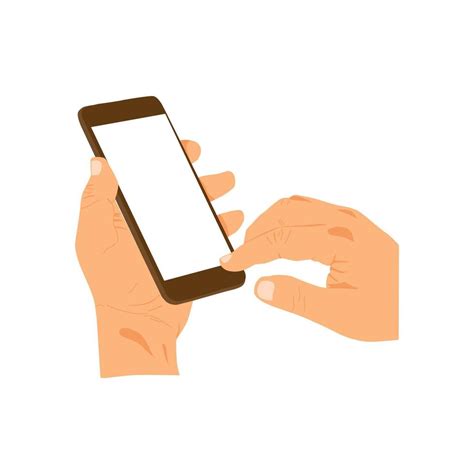 Vector Illustration Of Person Holding Smart Phone Hand Holding Smart