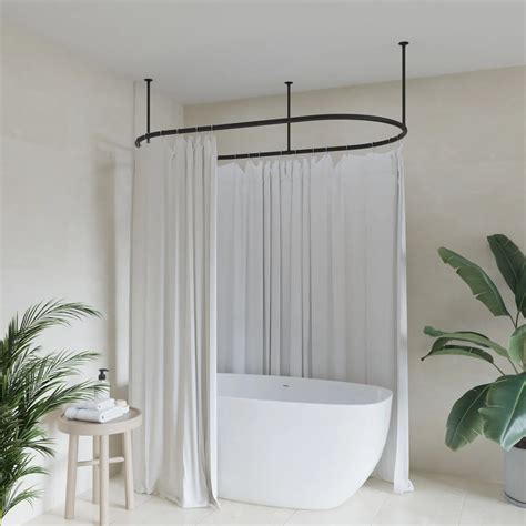 Shower Curtain Rod Ceiling Support Shelly Lighting