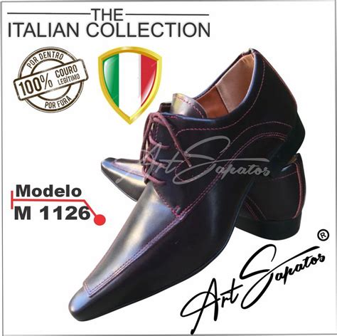 Lan Amento Outubro Italian Collection Sapato Masculino Em Couro