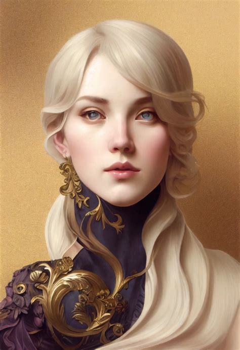 Breathtaking Baroque Blonde Beauty Full Head Oval Midjourney Openart