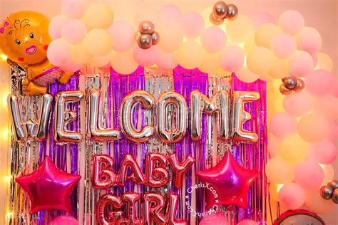 Pink Theme Welcome Baby Girl Decor In Delhi Ncr Bangalore