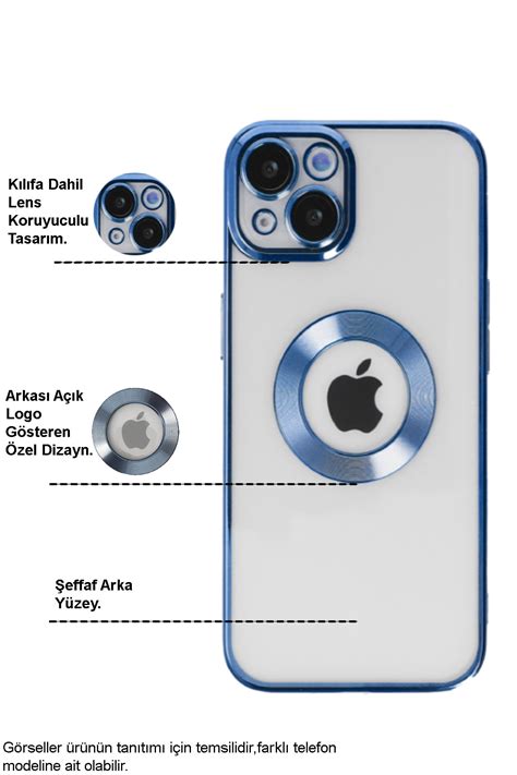 Caseart Apple Iphone Kapak Yanlar Renkli Lens Korumal Logo