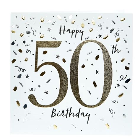 Buy Platinum Collection 50th Birthday Card White And Gold For Gbp 1 49