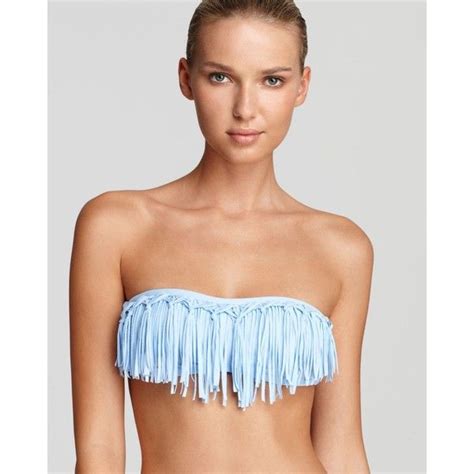 L Space Knotted Fringe Dolly Bandeau Bikini Top 81 Found On Polyvore