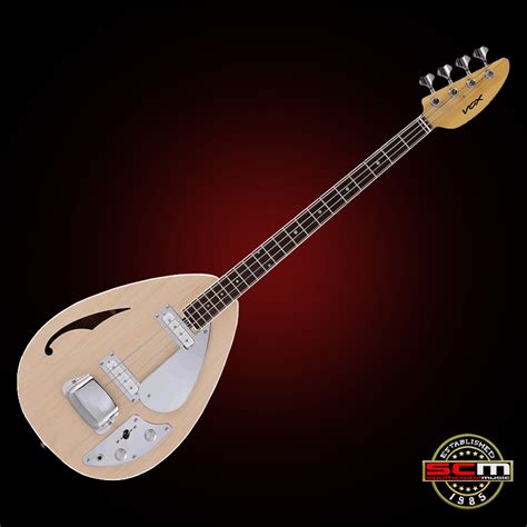 Limited Edition Vox Vbw 3000 Teardrop Short Scale Bass Guitar Natural