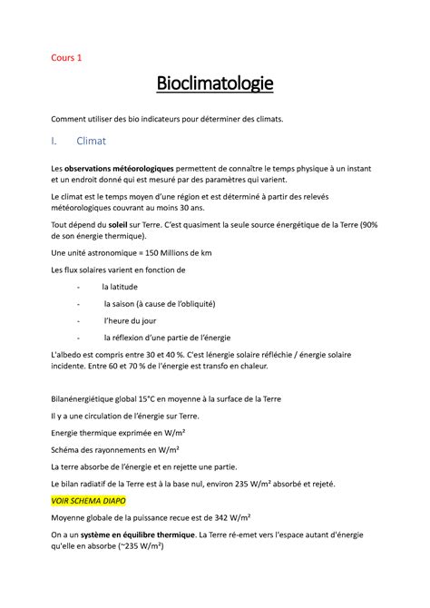 Bioclimatologie Notes De Cours 1 Warning TT Undefined Function