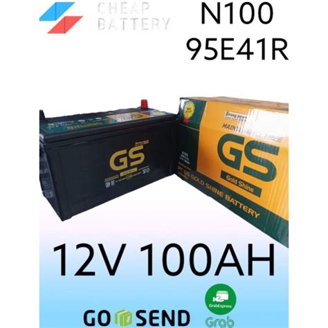 Jual Battery Aki Kering N100 12v 100ah Gs Mf 95e41r Shopee Indonesia