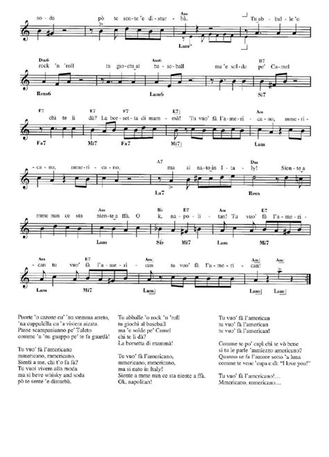 Renato Carosone TU VUO FA L'AMERICANO Sheet music | Easy Sheet Music