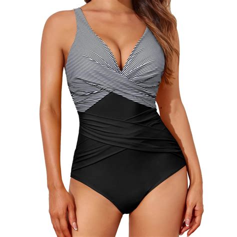 Mpwegnp Tummy Control Swimsuits For Women Slimming One Piece Bathing