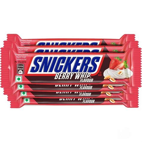 Snickers Berry Whip Peanut Chocolate Bar Filled With Peanuts Nougat