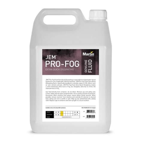 Martin Jem Pro Fog Fluid Extra Quick Dissipating Four Liter Bottles