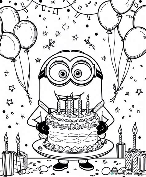 Disegno Da Colorare Di Minion Per Un Compleanno Scarica O Stampa