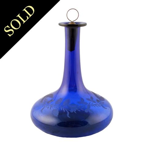 Bristol Blue Glass Decanter Antique Glass Decanter