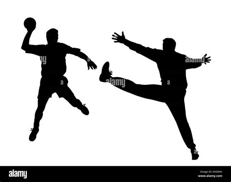 Handball player and goalkeeper Stock Photo - Alamy