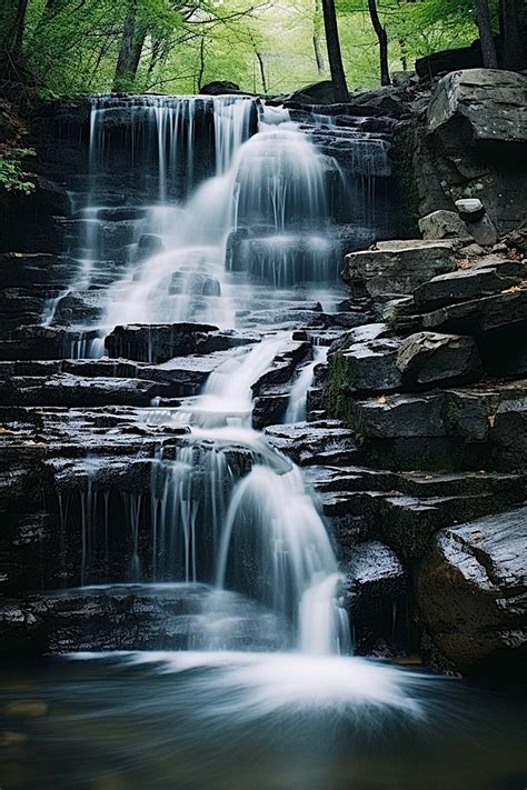 Mountain Stream Waterfall In Nancy Background Wallpaper Image For Free ...