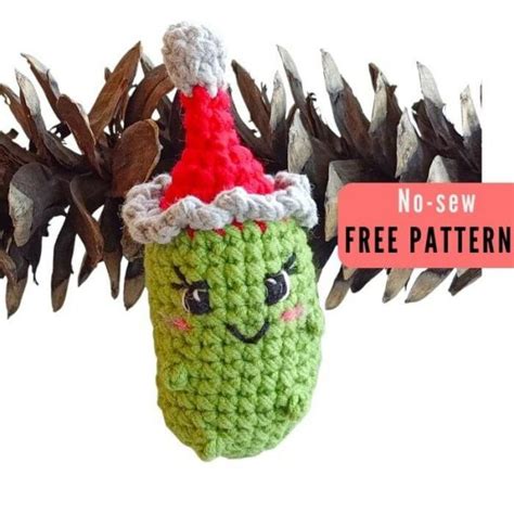 Free Crochet Christmas Pickle Pattern No Sew Ornament