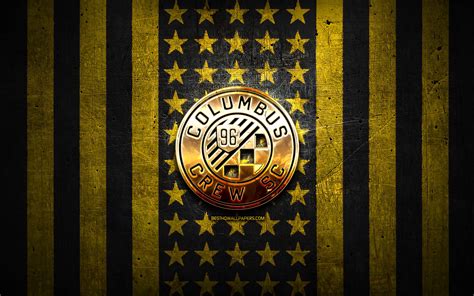 Download wallpapers Columbus Crew flag, MLS, yellow black metal ...