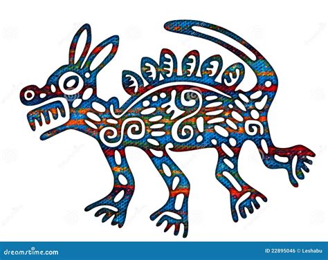 Mexican Coyote Wolf Illustration Stock Illustration - Illustration of canvas, aztec: 22895046