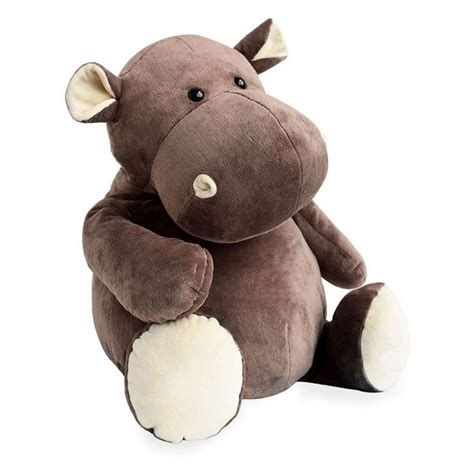 Histoire d ours Peluche géante Hippopotame Marron 80 cm