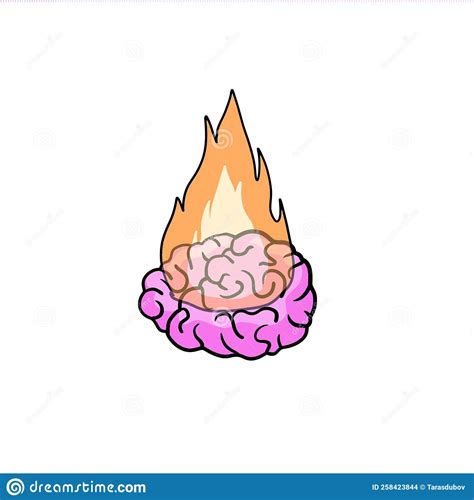 Brain On Fire Concept Of Burnout At Work Fatigue And Stress