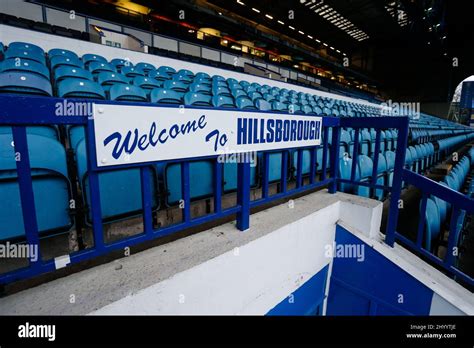 A welcome to Hillsborough Sign inside the stadium Stock Photo - Alamy