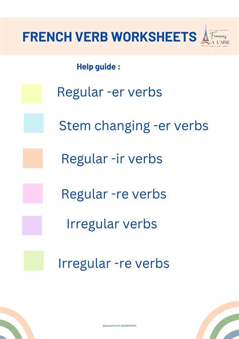 French Verbs Practice Worksheets L Practice Conjugation L Regular