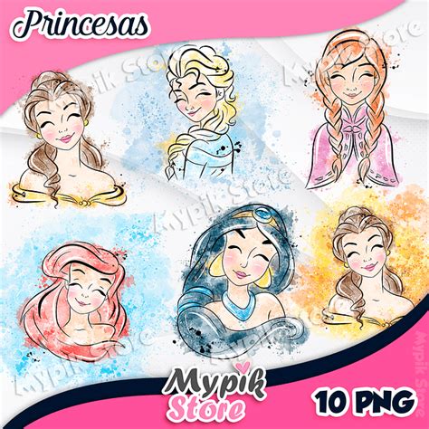 Kit Digital Princesas Acuarela