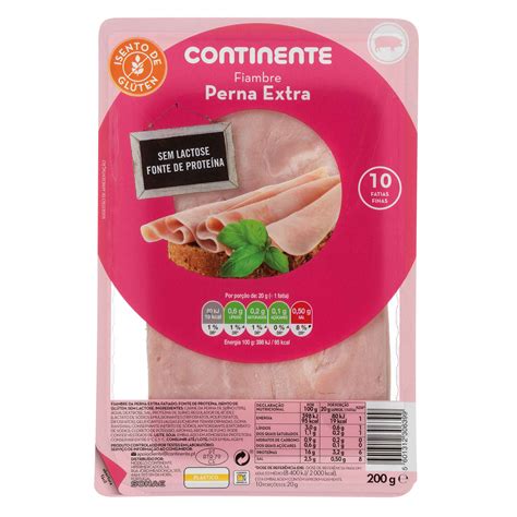 Fiambre Da Perna Extra Fatiado Emb Gr Continente Continente