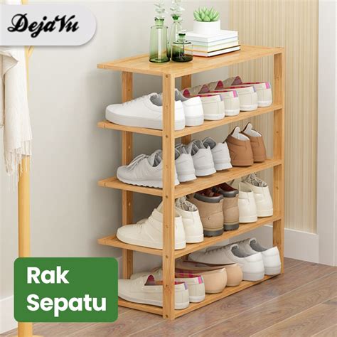 Jual Dejavu Rak Sepatu Susun Kayu Tempat Sendal Sepatu Storage