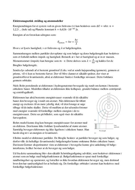 Almen kemi noter Elektromagnetisk stråling og atommodeller