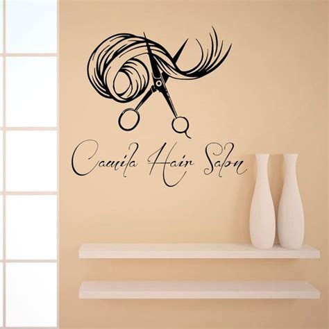 Nome Personalizzato Muro Decalcomanie Bellezza Capelli Salon Decor Logo