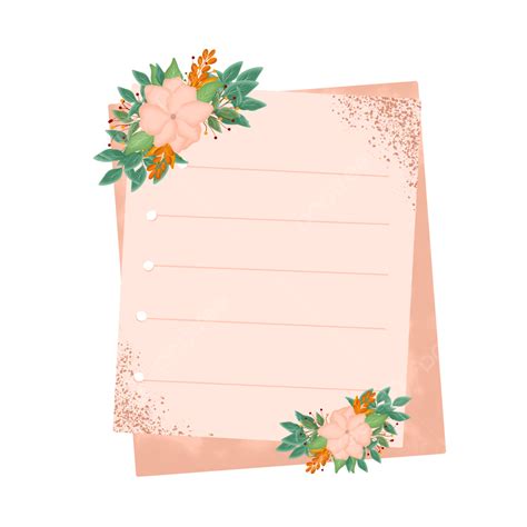 Aesthetic Paper Sheet With Flower Decoration Aesthetic Paper Paper Beautiful Paper Png