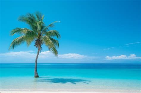 Premium Photo | Tropical Palm Tree on a Pristine Beach