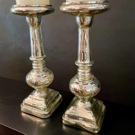 Pottery Barn Candle Holders And Pillar Candles - AptDeco