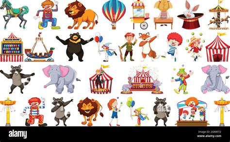 Collection of many different circus animals, rides and events Stock Vector Image & Art - Alamy