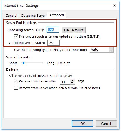How To Find Port Number Of Pop Imap Email Account In Outlook