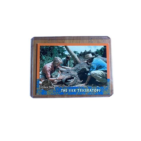 1993 Topps Jurassic Park Deluxe Gold Trading Card The Sick Triceratops 28 Rare Etsy