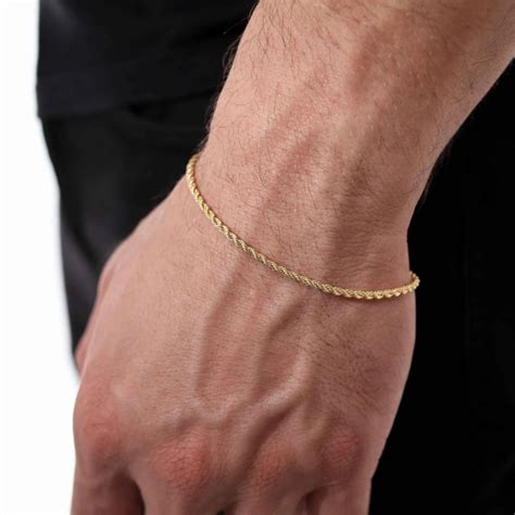 Pulseira Masculina Cordão Baiano Banhada A Ouro 18k Moderna E