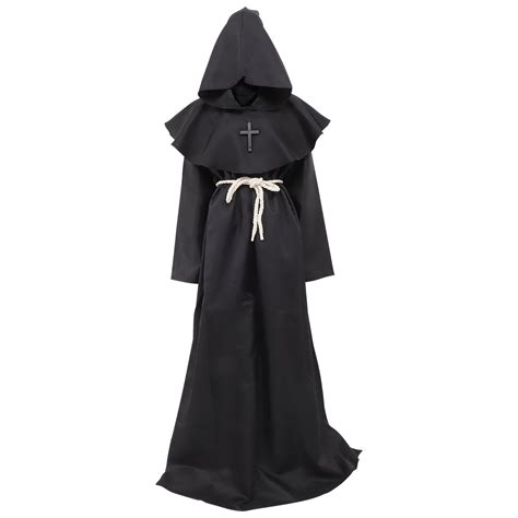 Friar Medieval Hooded Monk Robe Renaissance Priest Robe Cosplay Costume